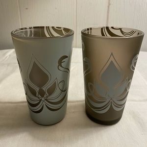 NIB Partylite Lotus Scroll Votive Pair